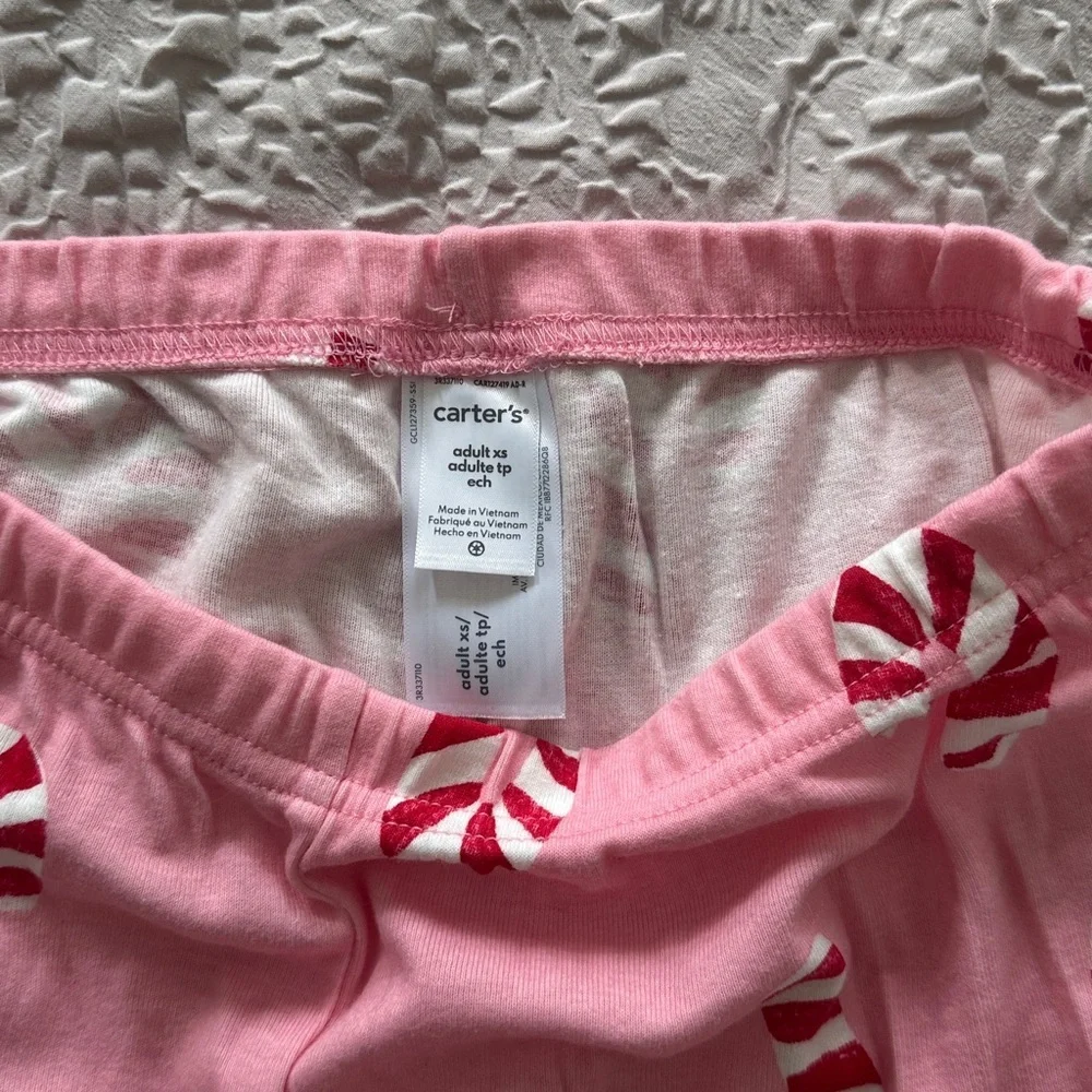 Carter's Women’s Pink Candy Cane Pajama  Long-Sleeve 2-Piece Pajamas - Pink XS - Picture 7 of 10